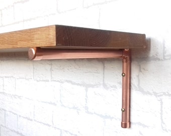 Copper Shelf Bracket / Shelf Support (Open End Design) - Handcrafted With Real Copper