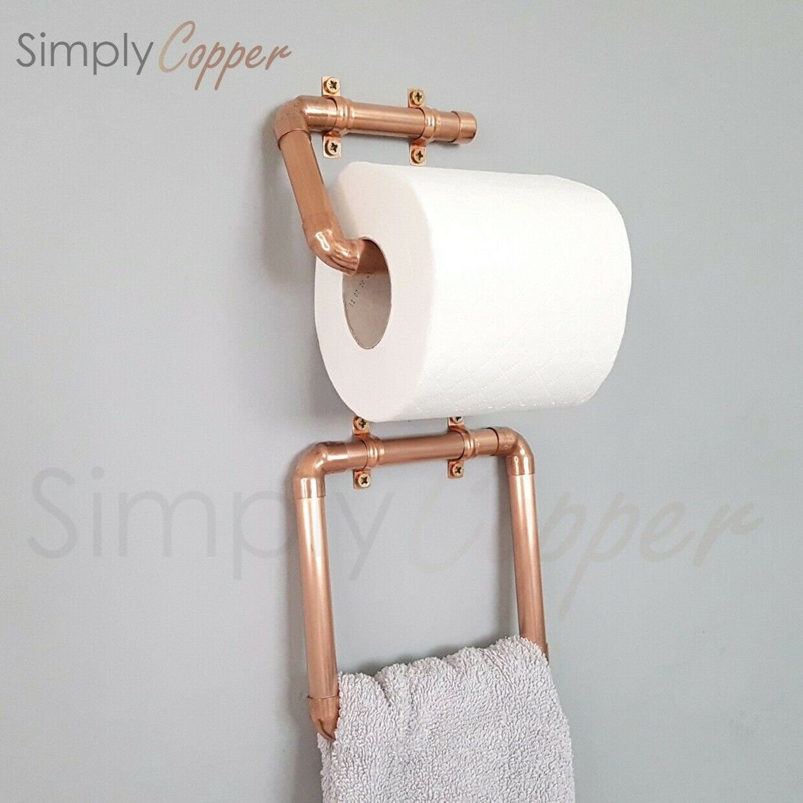 Copper Toilet Roll Holder & Towel Ring / Holder Handmade Etsy