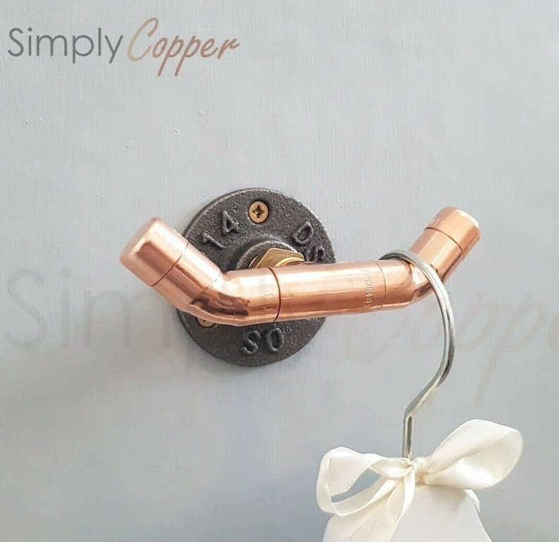 Copper Double Coat Hook / Kitchen Hook / Towel Hook image 1