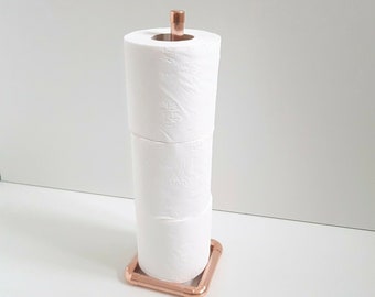 Copper Toilet Roll Holder / Kitchen Roll Stand