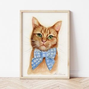 Cat Painting, Original Watercolor, Cat Portrait, Gift for Cat Lover, Watercolor Painting, Cat Art, Animal Art, Watercolor animal, Wall Decor