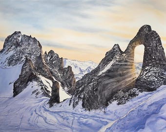 Pintura de paisaje en acuarela personalizada a partir de una foto: Obra de arte personalizada