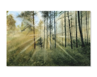 Original landscape painting, watercolor nature painting, forest painting, nature inspired decor, home decor, wall decor, landscape art