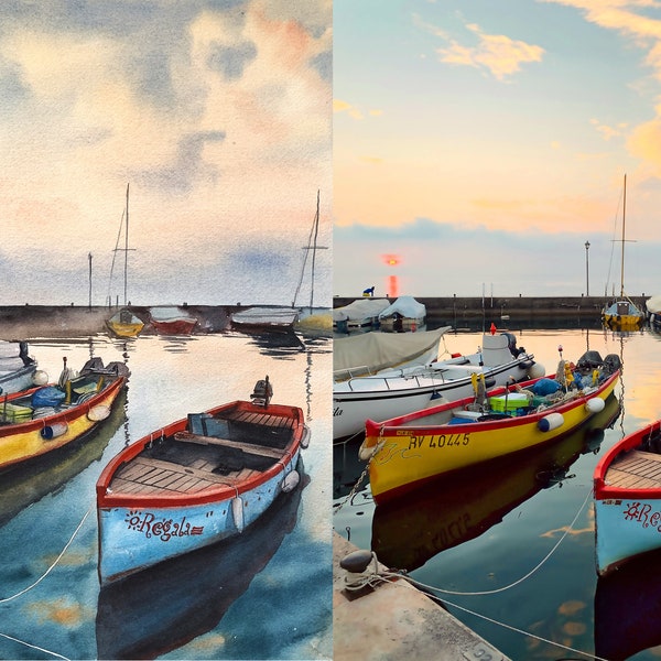 Pittura personalizzata da foto, Pittura di paesaggio ad acquerello, Pittura di paesaggio personalizzata, Arte su commissione, Ordina un dipinto, Arte ad acquerello