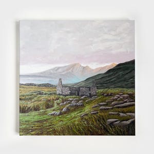 Oil Landscape Painting Scotland Painting Original Painting Original Gift Unique Art Greenary Landscape Wall Decor Square Painting 20&quot;x20&quot;