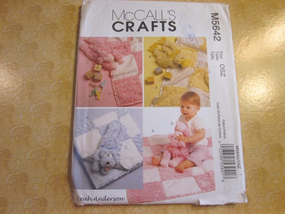 McCall s Crafts M5642 Leah Anderson Baby Gifts blanket and plush sewing Pattern FF UNCUT VTG