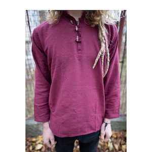 Camisa 100% algodón, kurta de algodón, camisa street style, camisa hippie, camisa boho, camisa hecha a mano, manga larga, naranja, rosa, azul claro