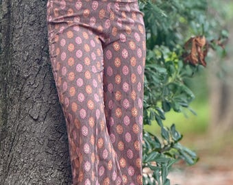 Ticticlily Pantaloni Donna Estivi Larghi Boho Stampa Pantalone Gamba Dritta Larga Elastico In Vita Alta Con Coulisse Boho Spiaggia Leggeri Curvy Casual Pants A Blu Scuro XS - Foto 2