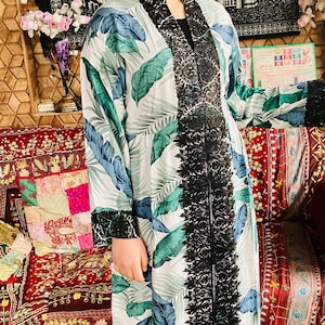beautiful fine cotton maxi dress with lace,  boho maxi dress,  boho chic gown, long sleeve cocktail dress, floor length, lace decoration
