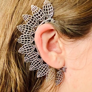 Ear cuff de latón, joyería tribal, ear cuff boho, sin níquel, ear cuffs de latón plateado, joyería festiva, joyería étnica, plata u oro