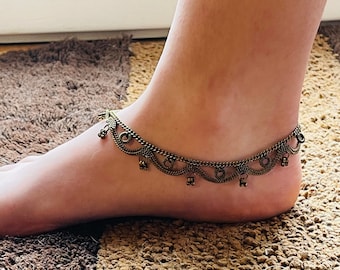 Tribal Ghungroo Messing Fußkettchen: Südindischer Boho Schmuck