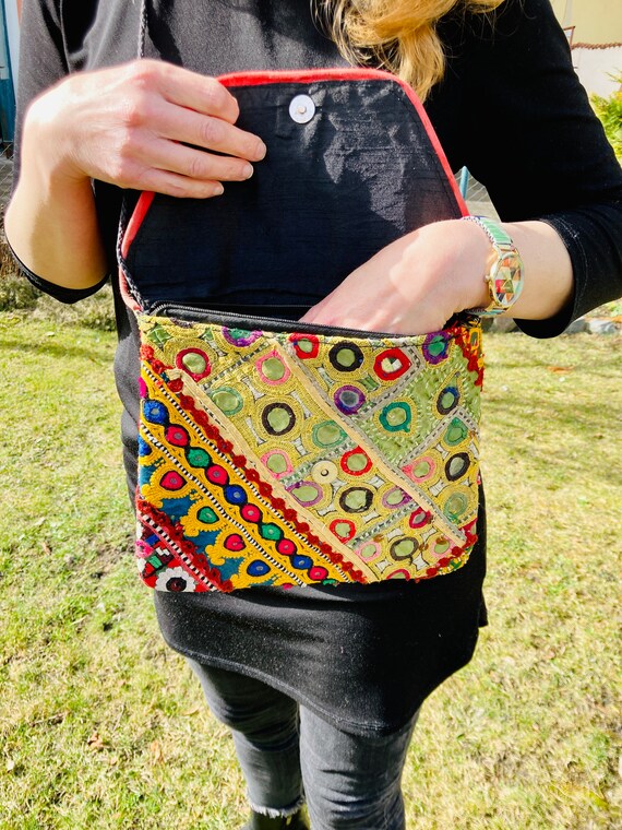 Beautiful vintage tribal banjara gypsy purse, ban… - image 7