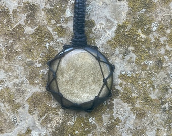 Golden Obsidian Macrame Necklace: Psychic Protection Amulet