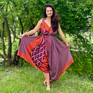 Boho style silk jumpsuit, boho chic hippie jumpsuit/romper, sleeveless, adjustable large jumpsuit, lightweight silk outfit, one of a kind