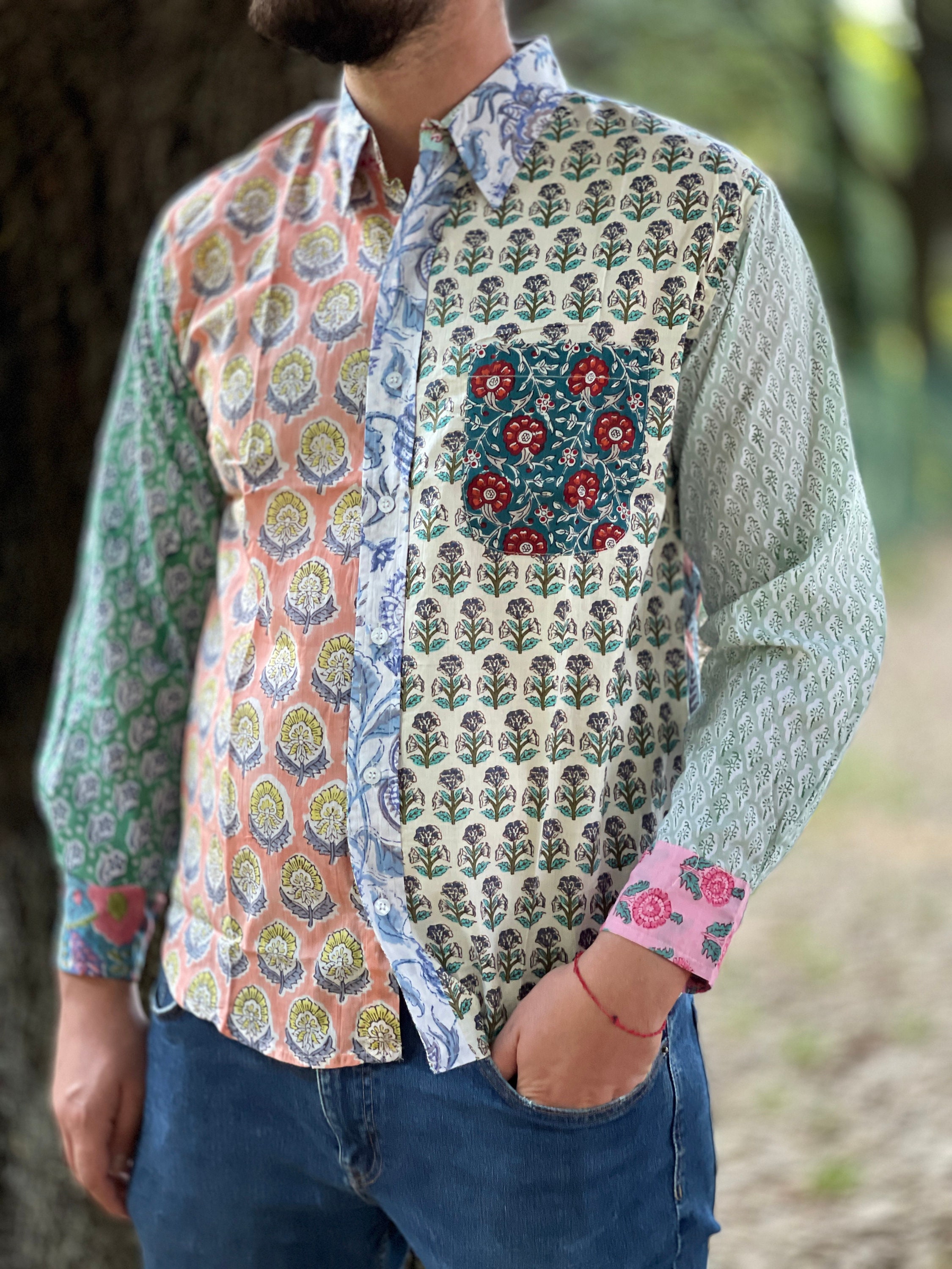 todayful / Embroidery Patchwork Shirts
