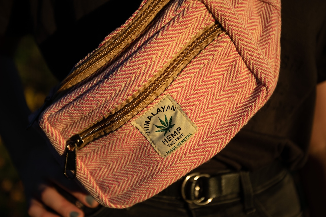 Large Hemp Fanny Pack Vegan Waist Bag Colourful Hip Pack Etsy Israel