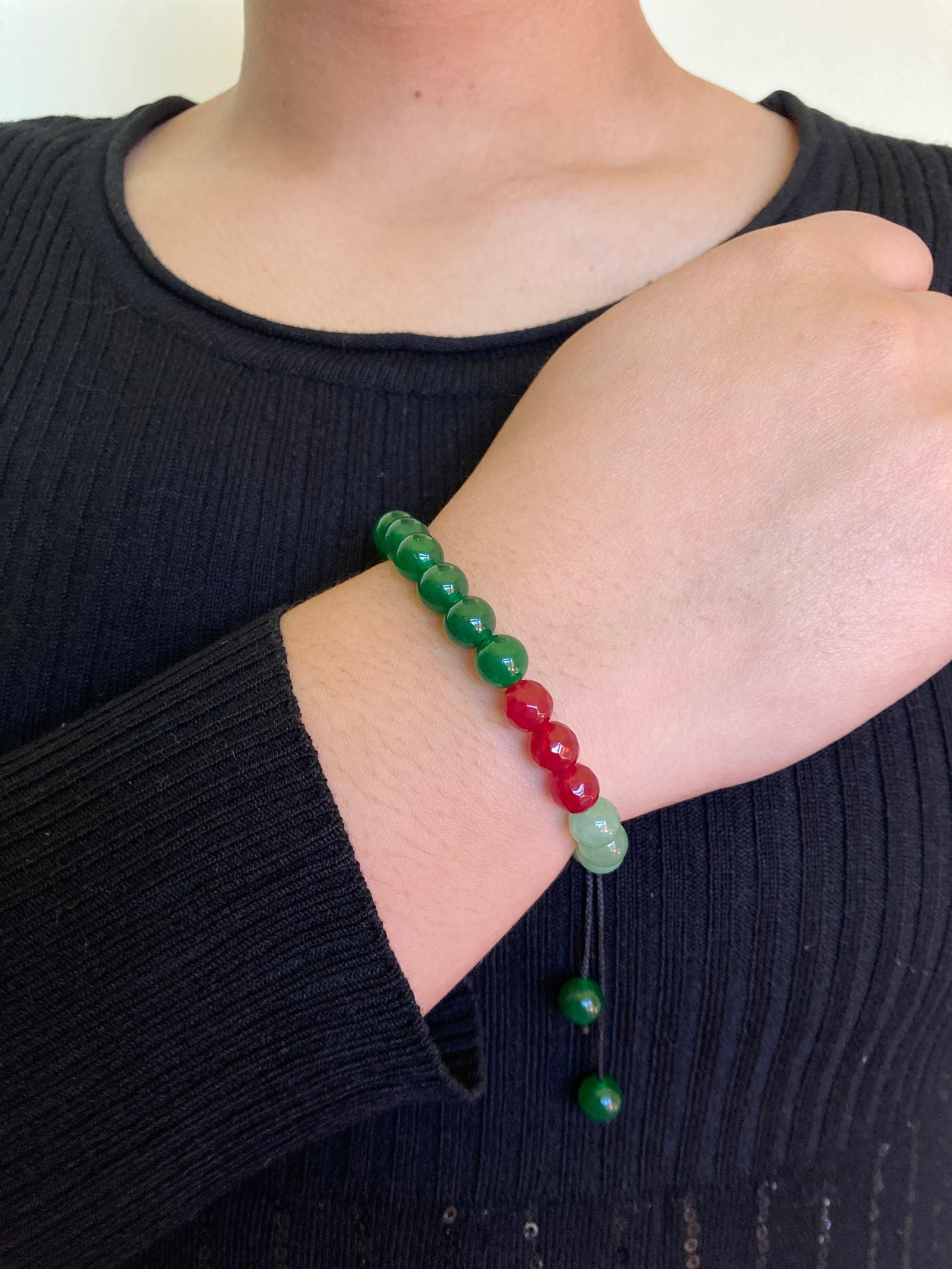 Leo Zodiac Sign Healing Bracelet With Indian Ruby, Jade and Green  Aventurine, Compassion, Courage, Strength, Body and Mind Integration 