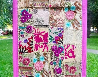 Tapssere brodée patchwork nden hppe bohème à la man suspendue au mur | eBay