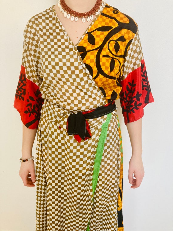 Silk Blend Wrap Dress: Bohemian Chic Design - Etsy