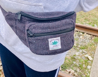 practical large hemp Fanny Pack , natural vegan Waist Bag,  trendy Hip pack, Bumbag, cross-body bag, vegan money bag, hemp belt bag, brown