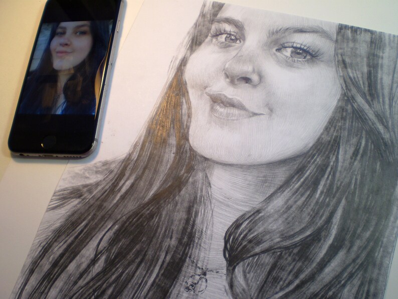 Individual portrait Personalized portrait Realistic portrait Portrait by photo Individual drawing Drawing by photo Drawing graphite pencil
