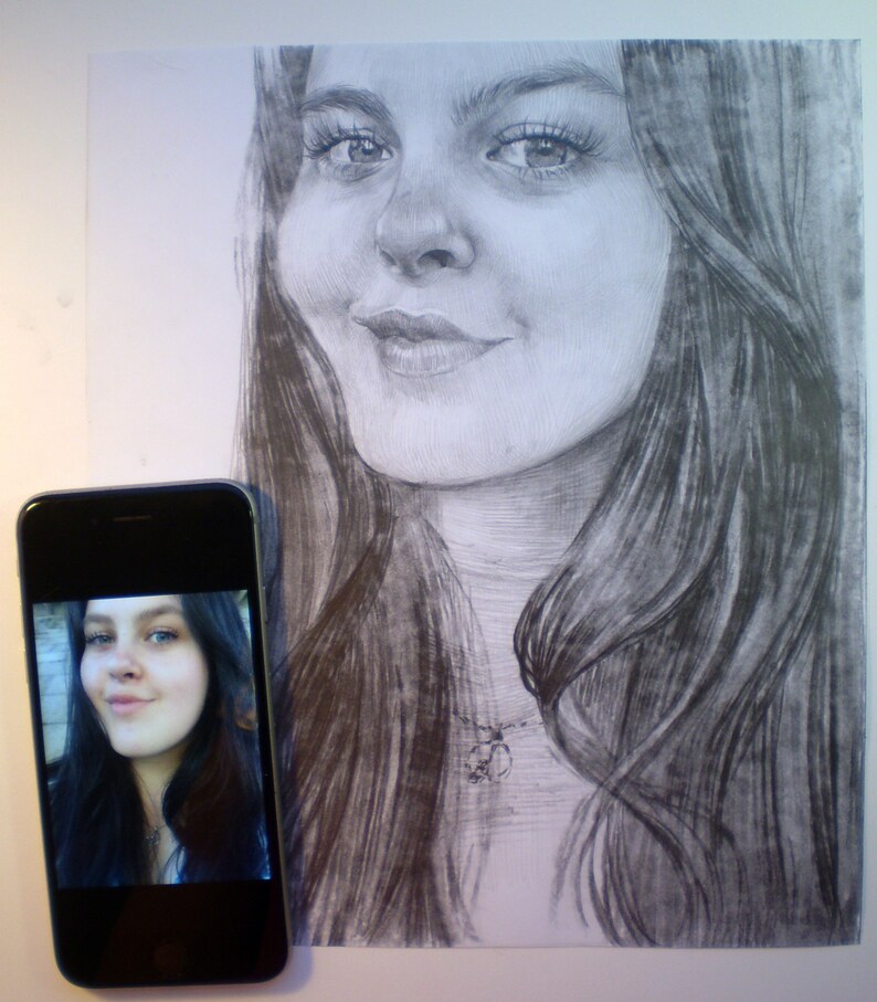 Individual portrait Personalized portrait Realistic portrait Portrait by photo Individual drawing Drawing by photo Drawing graphite pencil