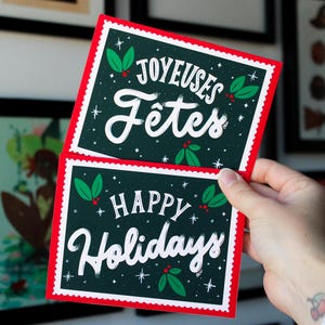 Carte de Noël | Message personnalisé | Temps des Fêtes | de voeux | Lettrage | Art numérique - Joyeuses Fêtes | Joyeuses Fêtes