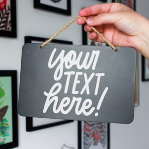Personalized Door Sign | Rectangular Wall Sign | Chalkboard | Your Own Text | Hand Lettering | Hand Painted or Permanent Vinyl