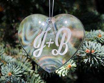 Custom Christmas Ornaments | Personalized Glass Ornaments| Custom Ornaments | Your Own Text | Circle or Heart Shape