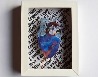 Framed Galaxy Heart Print | Modern Calligraphy | Wall Art | Home Decor