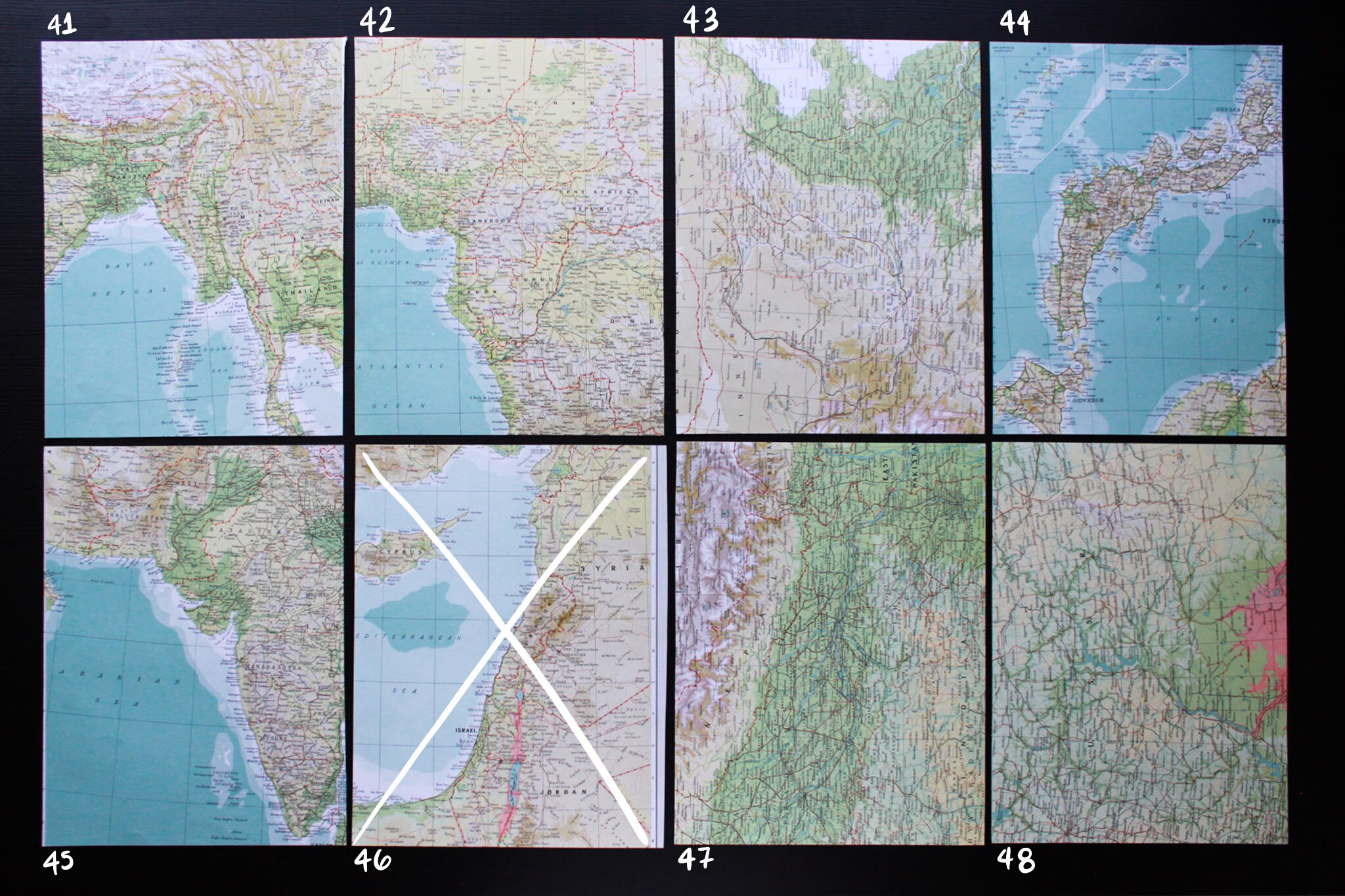 Custom Calligraphy on Map | Multiple Countries | Old Maps | Atlas ...