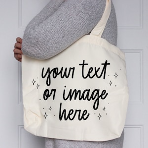 Custom Tote Bag | Personalized Tote Bag | Custom Bag | Your Own Text or Image | Reusable Bag | Polyester Bag