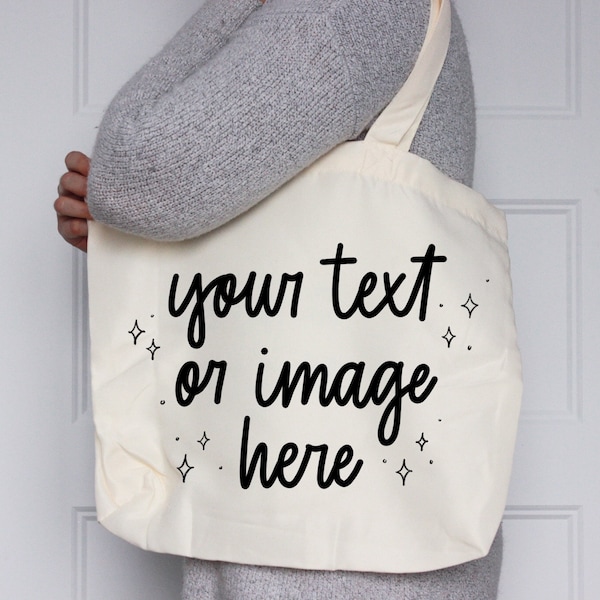 Custom Tote Bag | Personalized Tote Bag | Custom Bag | Your Own Text or Image | Reusable Bag | Polyester Bag