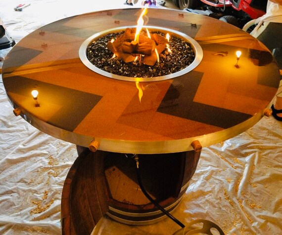 Wine Barrel Whiskey Barrel Fire Pit Wine Furniture Whiskey Etsy