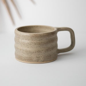 Wavy Handmade Stoneware Mug Ceramic Wavy Pottery Mug Sand image 1
