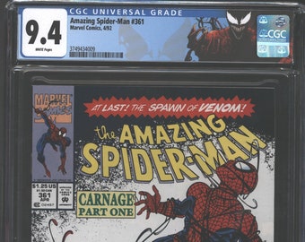 Amazing Spider-man 361 1st Appearance Carnage - Newsstand! CGC 9.4