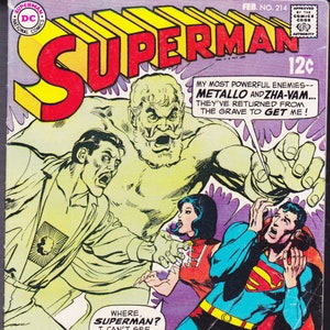 May include: A comic book cover featuring Superman in a blue and red suit, with a green ghost-like figure and a woman in a red dress. The cover text reads "Superman" and "The Ghosts That Haunted Superman!"