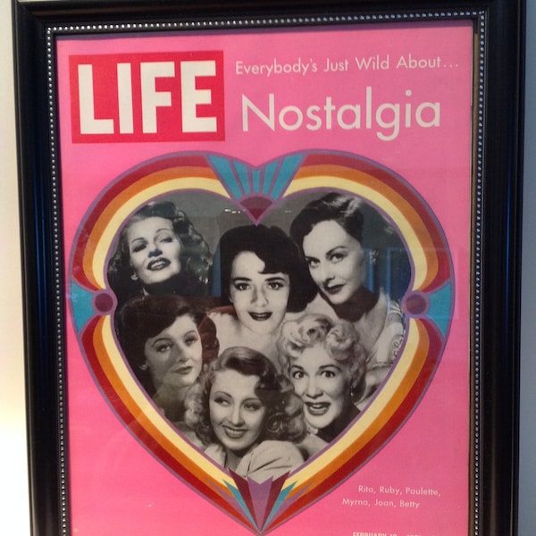 romance writers of canada magazine Life Magazine with Frame - Hot Pink Heart! Feburary 19 1971 Betty Grable; Myrna Loy; Rita Hayworth; Joan Blondell