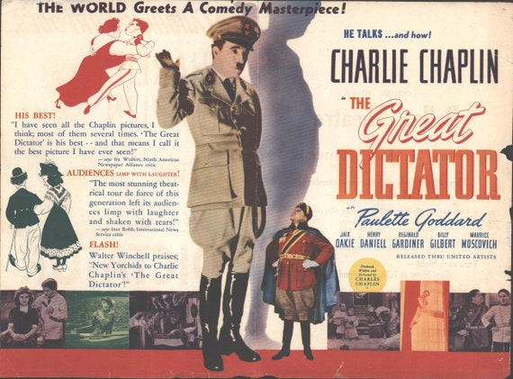 Charlie Chaplin the Great Dictator Orginial Theatre Movie - Etsy