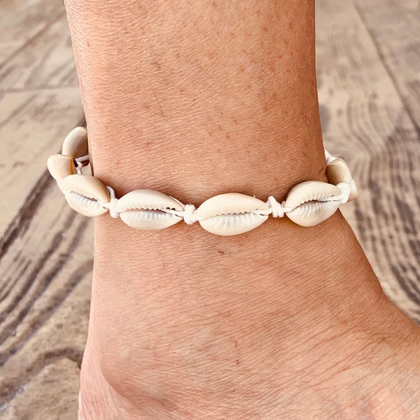 Cowrie shell Anklet for Men or women | 7 to 10 inches | Beach Anklet | Tropical | Boho
