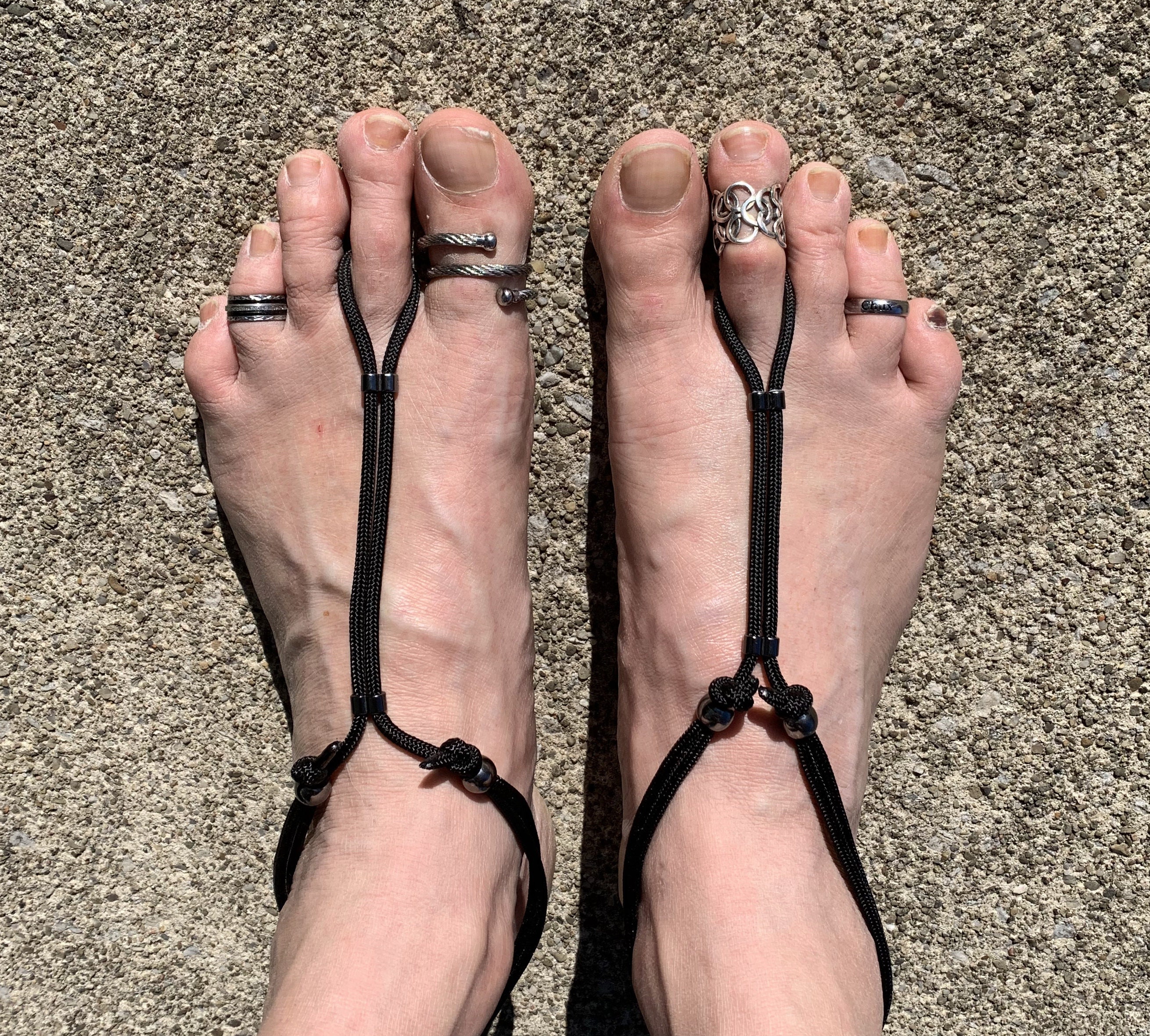 male barefoot sandals