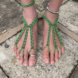 Barefoot Sandals  "Earth” | Four Elements | Men’s | Foot Jewelry | Sole less Sandals | Beach wear | One Pair