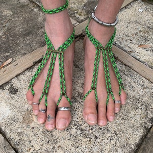 Barefoot Sandals  "Earth” | Four Elements | Men’s | Foot Jewelry | Sole less Sandals | Beach wear | One Pair