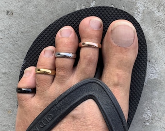 Stainless Steel 4mm | Fitted | Toe Ring | Sizes 2.5-7 | Men's | Midi | Tropical | Beach