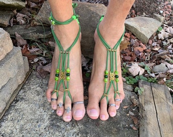 Chux "St Patrick's Day" Barefoot Sandals | Men's | Foot Jewelry | Sole less Sandals | Beach wear | One Pair