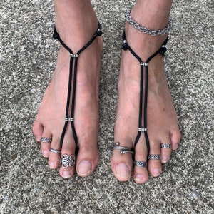 Sandals with beads cheap around the ankle