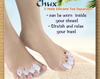 Chux Toe Separators | Pair | Spacers | Wear Inside Shoe* | Yoga Gift | Correct Toes and Restore Feet | 3 Sizes Available