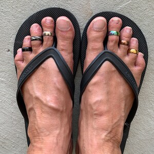 Anillo del dedo del pie / Acero inoxidable de 6 mm / Anillo de declaración / Hombres / Joyería para pies / Ropa de playa / Tropical imagen 8