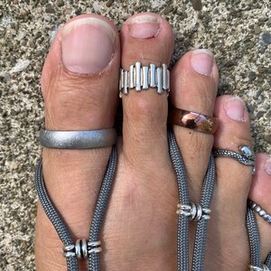 BIG Toe Ring Sizes 14-25 6mm Stainless Steel Statement ring Men's Foot Jewelry Beach Wear Tropical Gothic image 4
