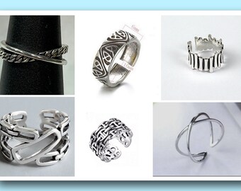 Large Toe Rings for Large Toes | Adjustable | Sterling Silver | Men’s |Women’s | Foot Jewelry